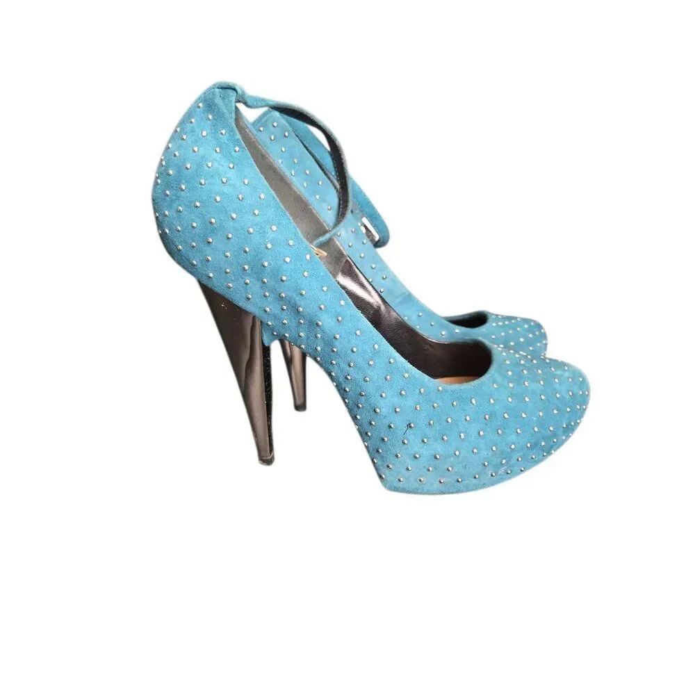 Giuseppe Zanotti Studded Platform Heels Size 6.5 Teal